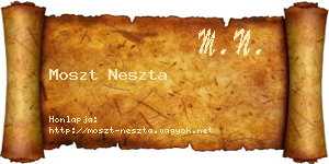 Moszt Neszta névjegykártya